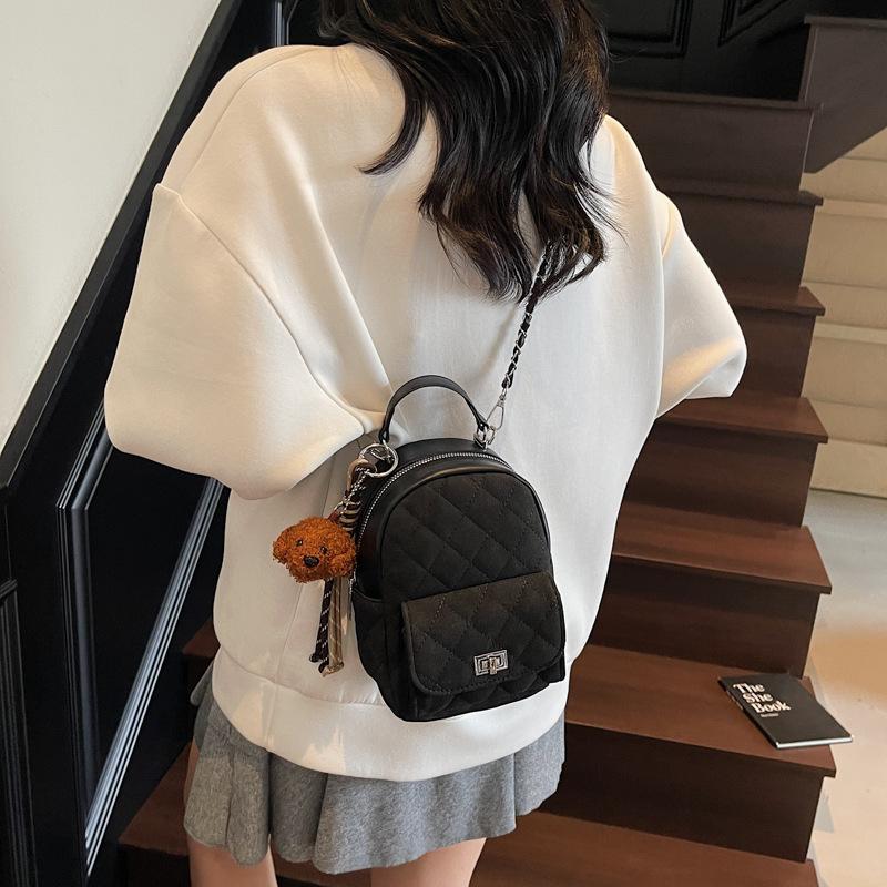 Autumn and winter retro backpack bag women's new diamond chain bag single shoulder crossbody small backpack