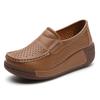 Women Genuine Leather Platform Shoes Winter Plush Walking Shoes 5cm High Wedges Heels Shoes Elegant Warm Mother Shoes