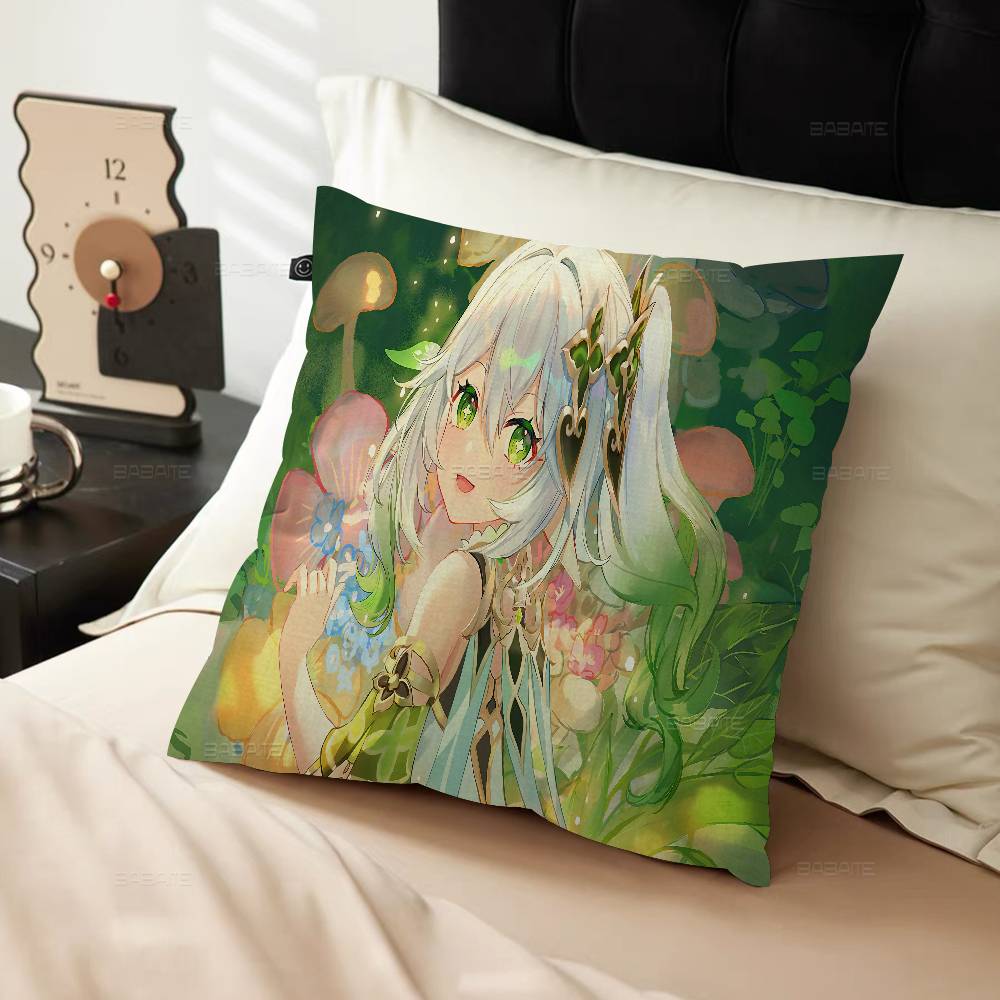 Genshin Impact Kawaii Anime Nahida Cushion Cover Polyester Sofa Cushions Decorative Throw Pillows Home Decoration Pillowcover