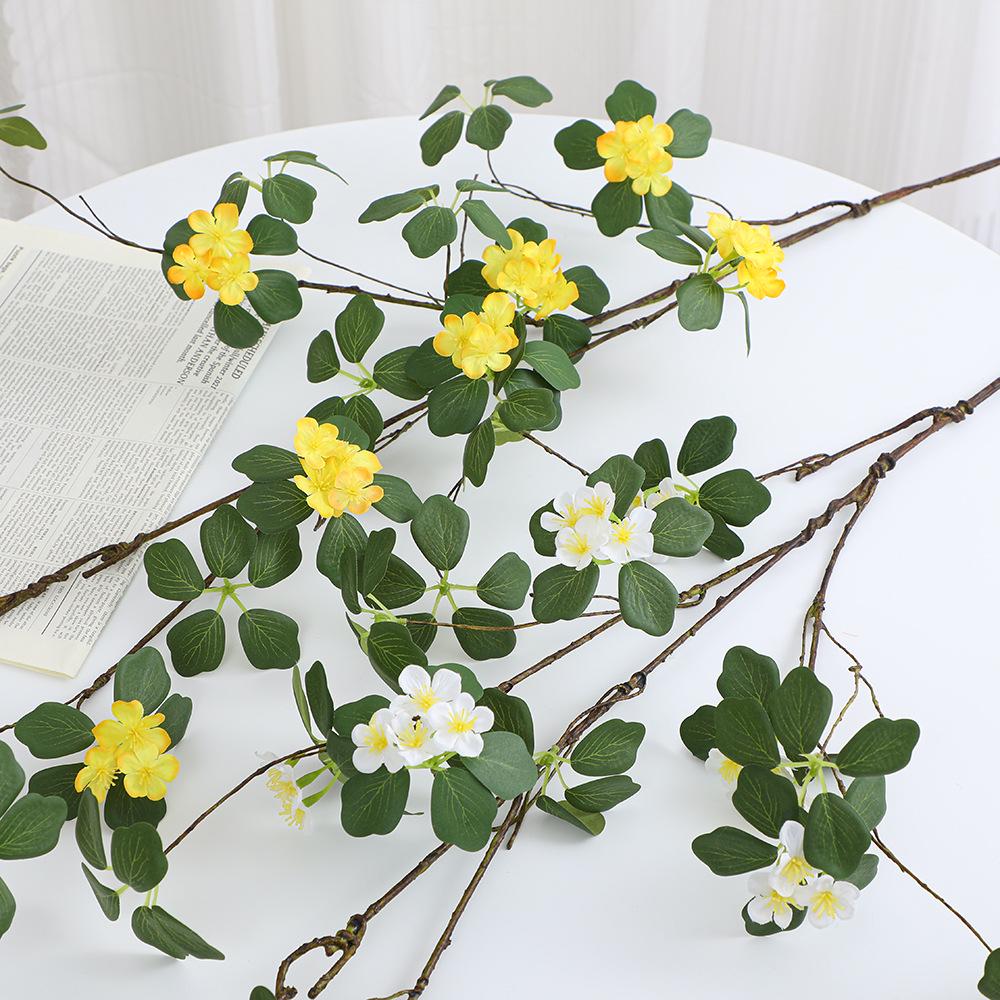 Large Faux Apricot Blossom Green Plant Vine for Wedding or Living Room Decor