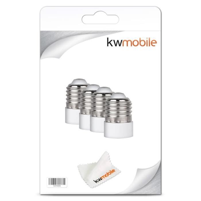 Kwmobile 4x Adaptateur De Douille - Convertisseur De Douilles E27 Vers E14 - Adaptateur De Support De Lampe Culot E14 Pour Ampoule L