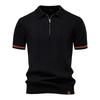 TrendHub Men's Solid Color Sport Zipper Polo Shirt Athletic Social Polo Shirts for Men Office Slim Fit Polo