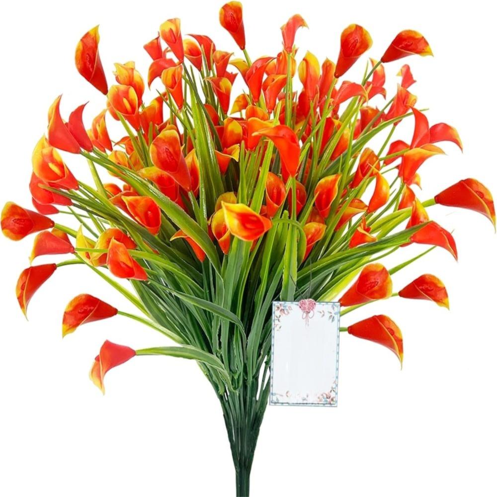 1/2/5Pcss Plastic Calla Lily Artificial Flowers UV Protection Fake Plant Indoor Decor