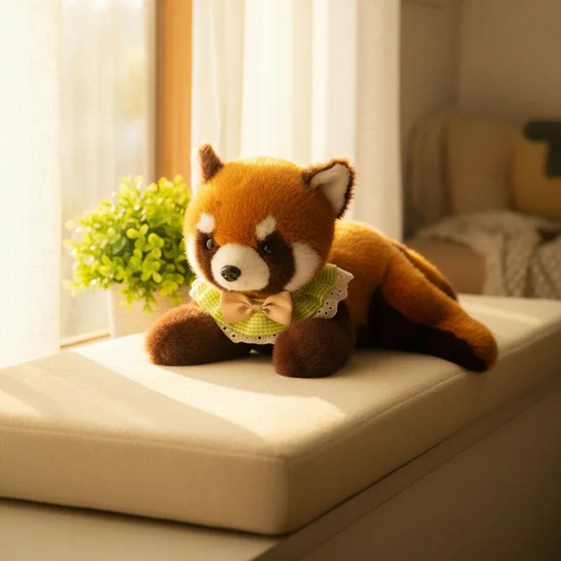 36/43cm Bauchlage Roter Panda Plüschtier Stofftier Realistisches Rotes Panda-Puppe Kinderspielzeug Weihnachts-Geburtstagsgeschenke für Jungen und Mädchen