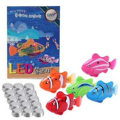 Ensemble de jouets de jeu d'eau de bain de poisson Grit LED, un ensemble de 5 types (couleurs aléatoires), Jouets populaires coréens