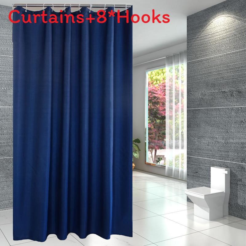 

Soft Microfiber Fabric Shower Liner Hotel Home Quality Water Repellent Curtain Deep Blue