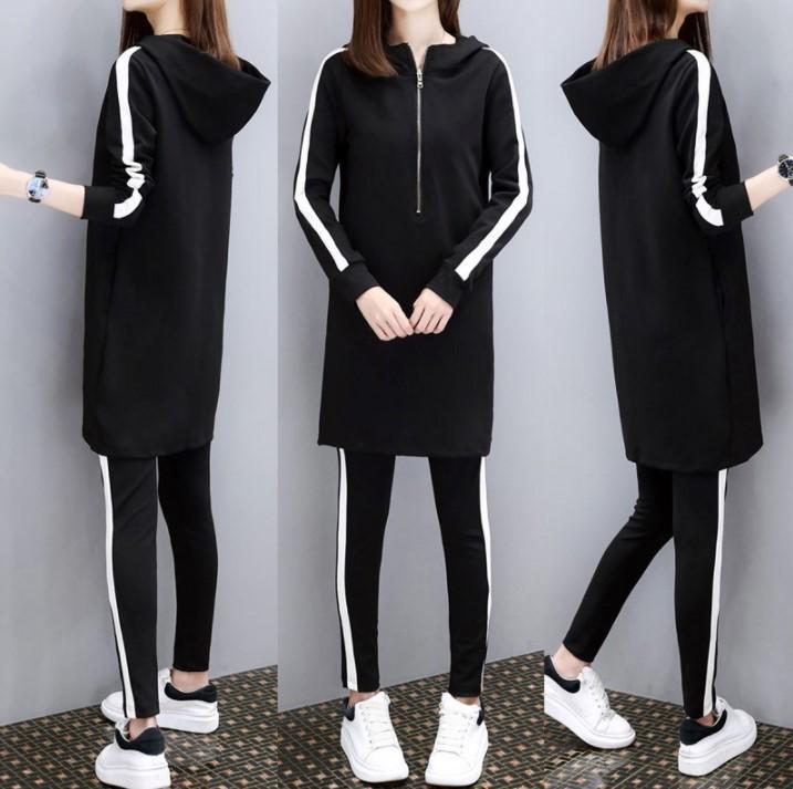 

Женские повседневные костюмы больших размеров - Свободные и приталенные спортивные комплекты-двойки для весны и осени 4XL