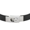 Emporio Armani Silver Stainless Steel Black Leather Strap Bracelet One Leather Stainless No Men's & Women's & (Model EGS3087040), Size, Steel,