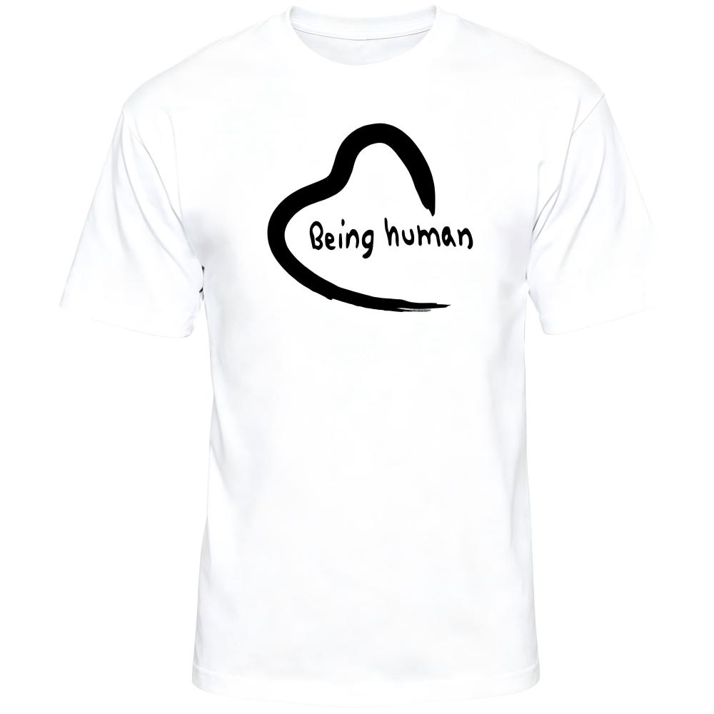 Being Human Minimal Hand Drawn Heart Graphic T-Shirt