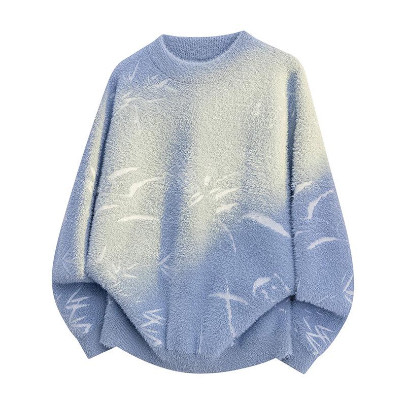 

Pullovers Long Sleeves Sweaters Unisex Sweater Paragraph Round Neck Autumn Winter Knitted Bottoming Sweater Couples Paragraph Retro Wool Sweater 3XL