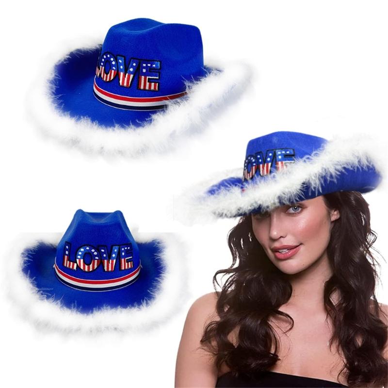 LOVE Homburg Cowboy Hats with Unique Feather Fedoras Hat Top Hat Classical Porkpie Hat for Boy Men Hat Theme Party