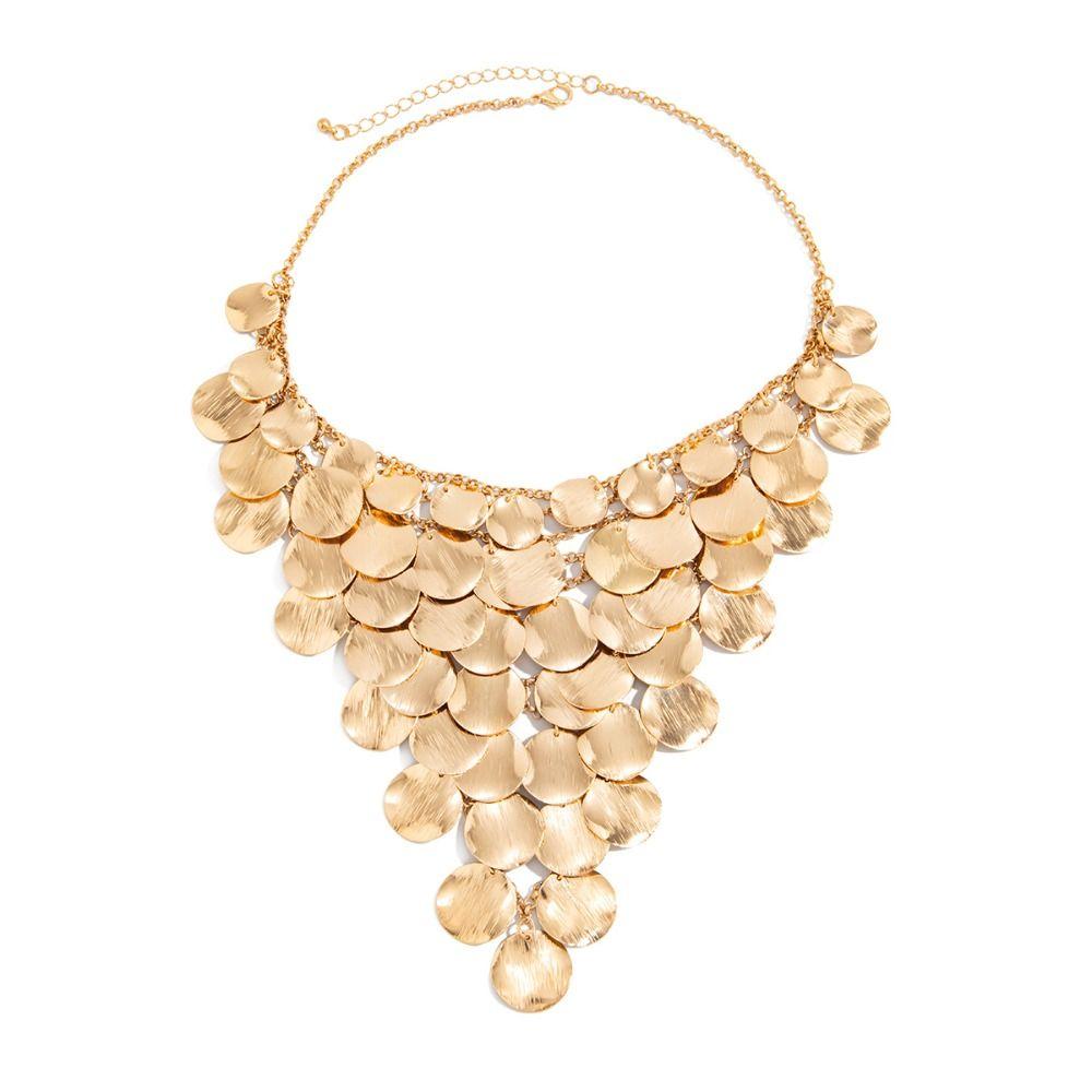 Bohemian Y Shape Necklace Metal Chain Gold Jewelry Fashion Sequin Drop Earrings  Collarbone Chain