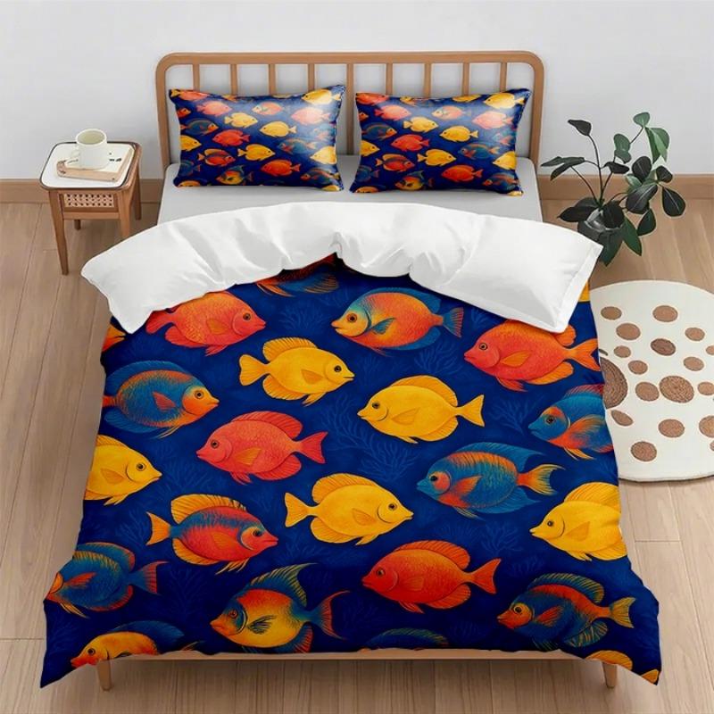 New Digital Printing Quilt Cover Set (Quilt Cover + Pillowcase) 2Pcs/3Pcs Holiday Gift Household Quilt Cover Without Sheets