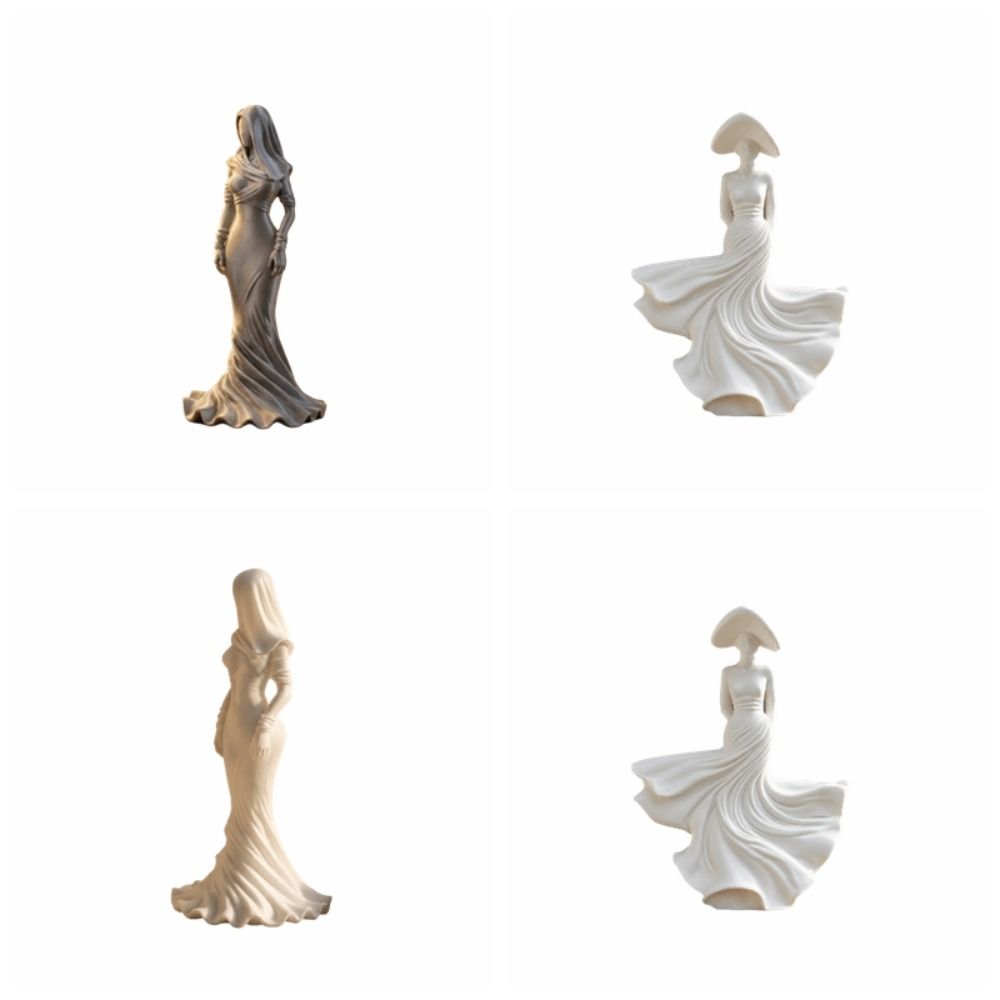 Einfache 3D-gedruckte tanzende Dame Statue Heimdekoration Elegante Frauenfigur Statue Fließender Rock Mädchen Skulptur Geschenk