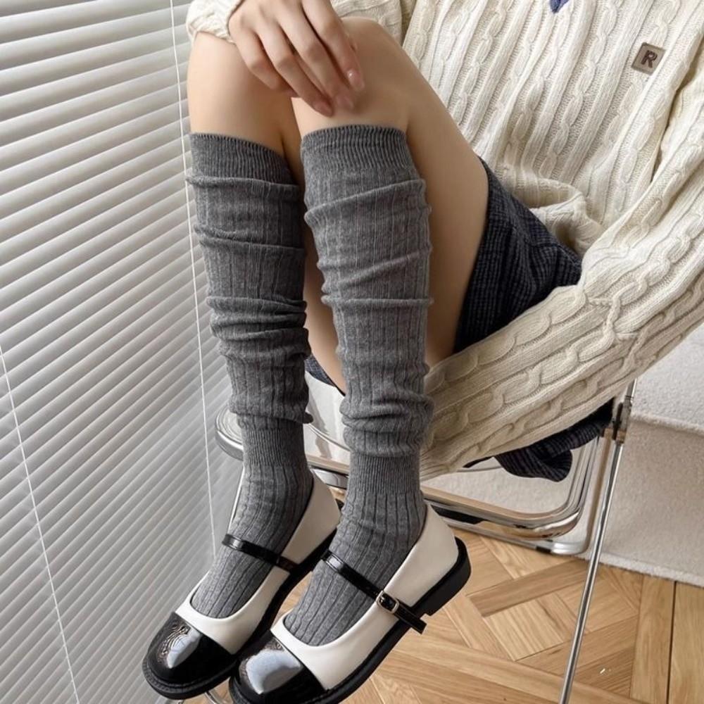 1pair Loose Long Stockings Breathable Mid-Calf Socks Sweet Lolita Ballet Stockings Women
