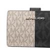 MICHAEL KORS Jet Set Classic Two-Tone Logo Coated Canvas Wallet Medium Women's White with Black