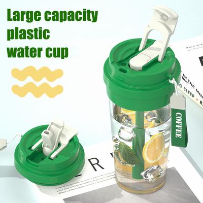 Large Capacity Coffee Cup Sports Straw Plastic Water Cup Children Students Couples Portable Cups Water Bottle