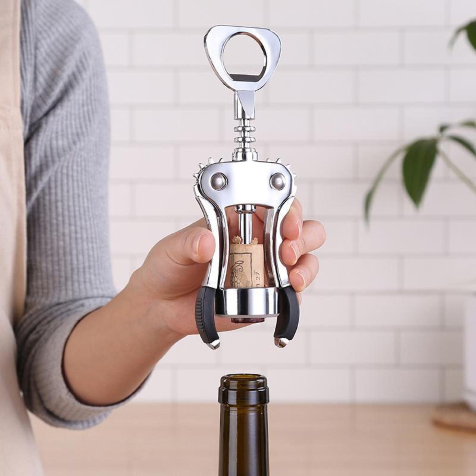 

Multi-functional Wine Opener For Home Use, Stainless Steel Wine And Beer Bottle Opener, Corkscrew Cutter. One Size