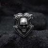 Dropshipping Men's Calvarium Skull Ring Gothic 316L Stainless Steel Biker Ring Motorcycle Band Jewellery Party Gift OSR734