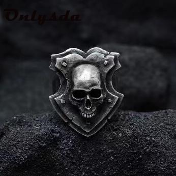 Dropshipping Men's Calvarium Skull Ring Gothic 316L Stainless Steel Biker Ring Motorcycle Band Jewellery Party Gift OSR734