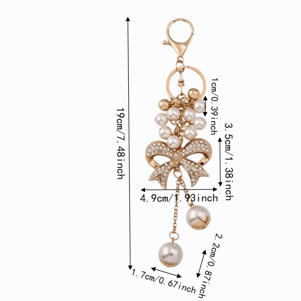 1pcs Zinc Alloy Material Keychain Pendants Bowknot Design Decorative Hanging Handbag Decoration Keychain Total Length 19 Cm