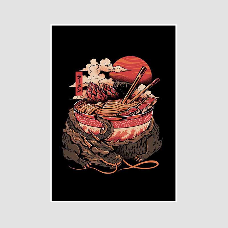 Japanese Food Guide Retro Posters Funny Noodles Poster Mural Wall Art Prints White Paper Art Painting Room Decoration Pictures Home Decor