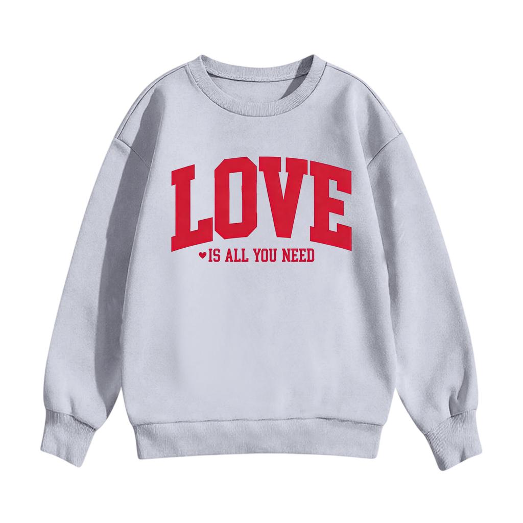 Kinder Freizeit Rundhals Bedruckter Pullover Langarm Kapuzen-Sweatshirt Oberteil