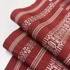 Used Authentic Chikuzen Hakata-ori Nagoya Obi, Red with Kenjo pattern, Hachisu, Kimono N-0279
