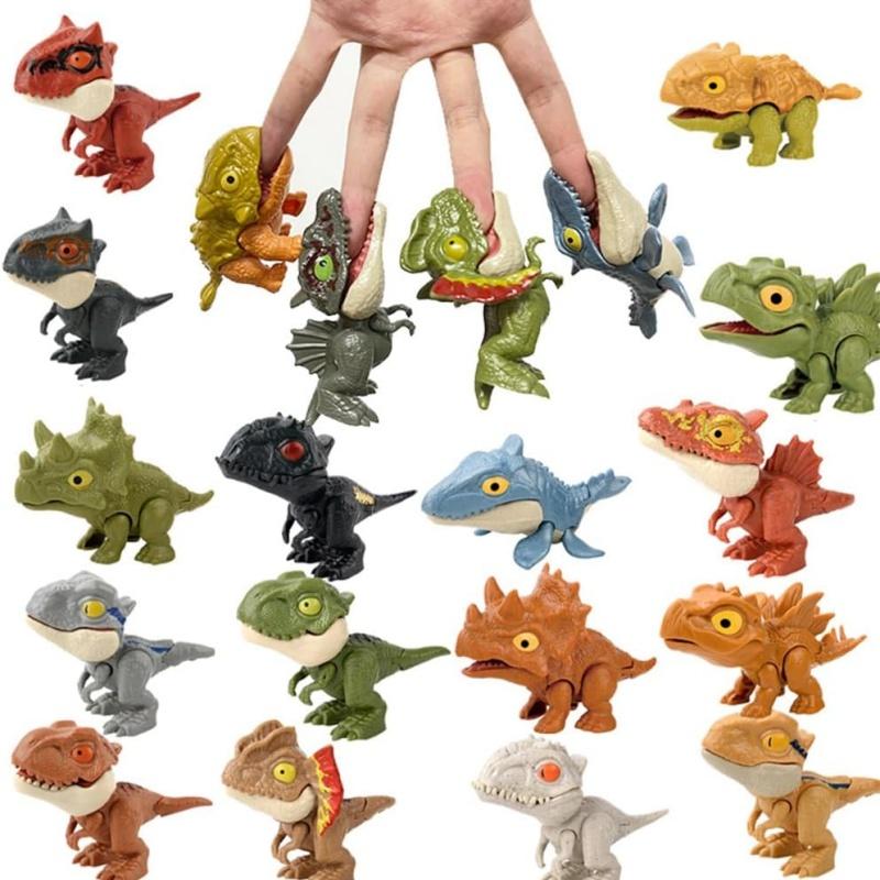 Beißfinger Dinosaurier Spielzeug Spielen und Aufstecken Figur Neuheit Puppe Tier Handpuppe Dino Partyartikel Ostereier Füller