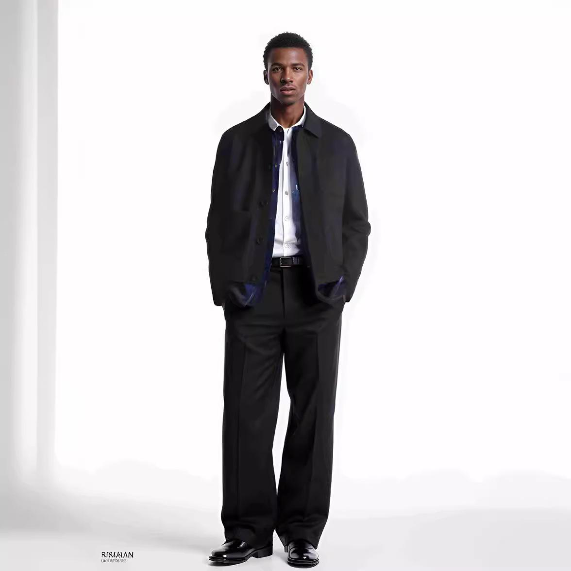 

Новая мужская повседневная модная куртка с лацканами в деловом стиле, однотонная рубашка 2XL