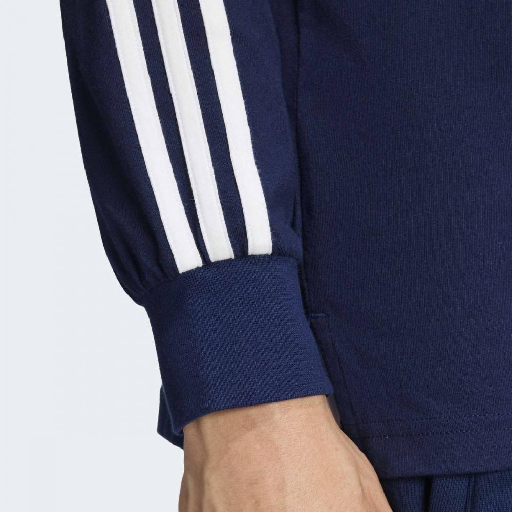Adidas 3 Stripe Rugby Long Sleeve Polo Ke3574