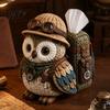 Stress-free DIY Sewing Kit Tissue Box Cover Kit, Owl Shape, Soft Textures Patchwork Quilted Holder Handmade for Handicraft Enthusiast Beginners