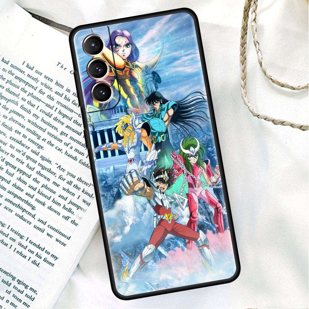 Phone Black Soft Case For Samsung Galaxy S22 S21 S20 Ultra FE S9 S8 S10 Plus Note 20 10 9 Fundas Cover Sainte Seiya Japan Anime