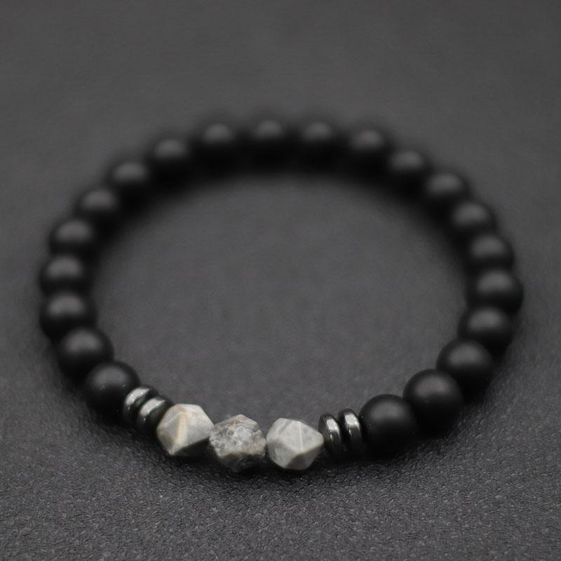 Fashion Mens Bracelet Black GlassBbeads Braclet Irregular Natural Tiger Eyes Sodalite Beaded Braslet Pulsera Hombre Accessories