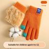 Kids Winter Gloves Thickened Warm Boys Girls Elastic School Fleece Lined Soft Children Daily Wear Knitted Gloves 6-12 Years Old