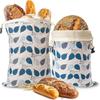 Reusable Beeswax Bread Bags Beeswax Coated Large Capacity Sourdough Bread Bags Freshness Preservation Lock Closure