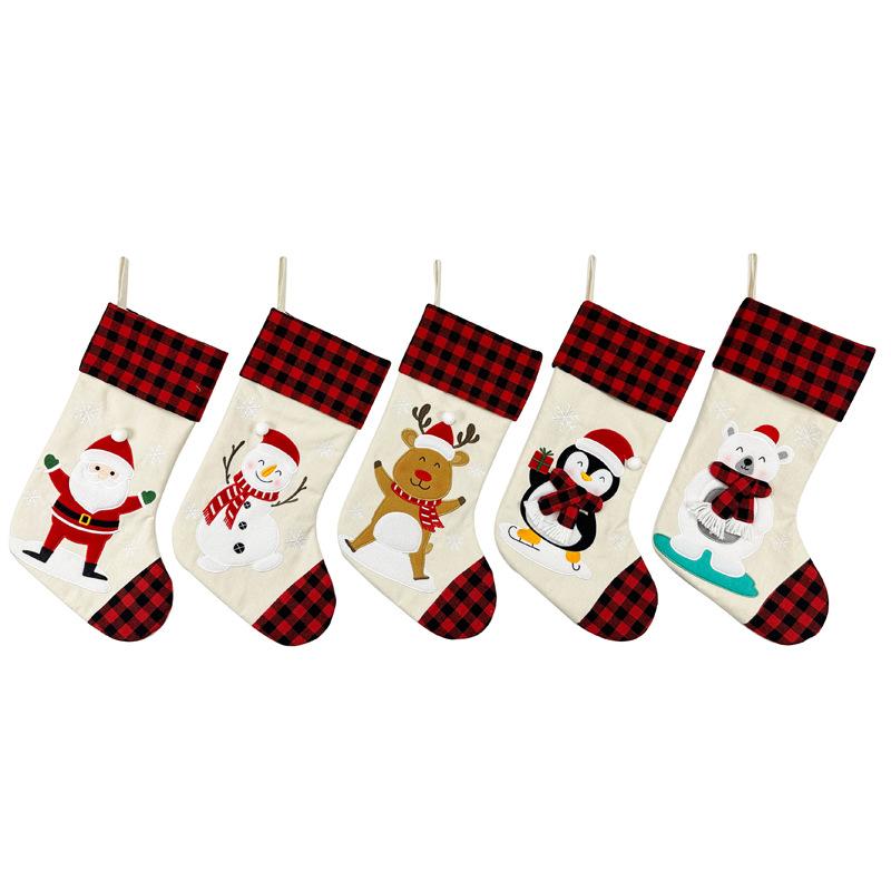 Christmas Socks Gift Bag Christmas Tree Ornaments Snowman Christmas Tree Pendant