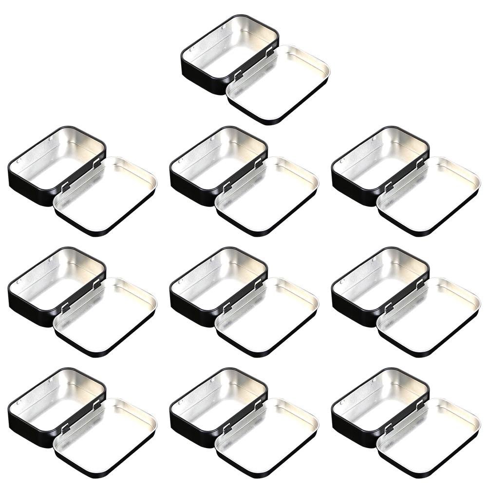 

10 Pcs Tin Box Tinplate Black Metal Container with Lid Mini Candles Storage Tins Lids 6X9.5CM чёрный