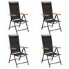 Day and Night - Day and Night Folding Garden Chairs 4 Units Aluminum and Black Textilene
