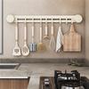 Wall Mounted Storage Rack for Kitchen Utensils with Removable Suction Cup Hooks