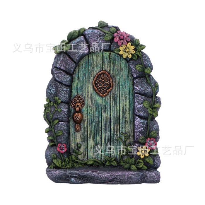 Creative courtyard garden resin statue ornament forest fairy tale elf door frame arrangement ornament handicraft