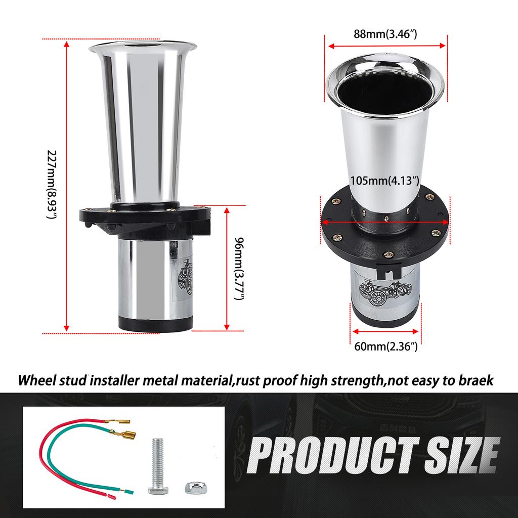Car Air Horn Classical for Ford Model T Style Old School Chrome OOGA Air Horn Antique Classic Old 12V 110DB Car Air Horn Chrome