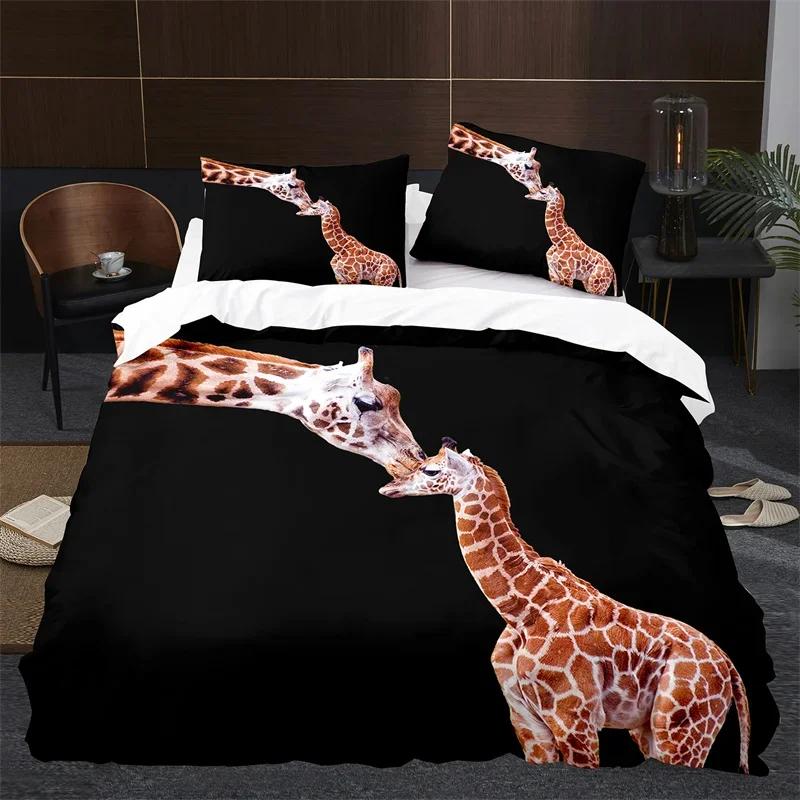 Comforter Giraffe Twin Full Microfiber Safari Animal Comforter Tropical Jungle Giraffes Bedding Set For Girls Boys Room