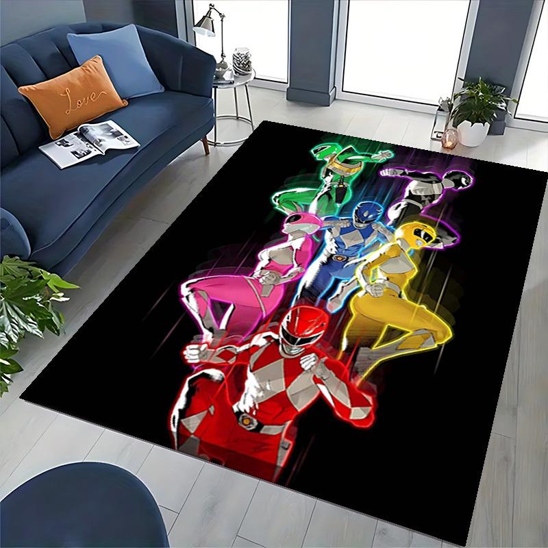 1pc Power Rangers Anime Cartoon Design Office Chair Mat Non-Slip Carpet for Home Decor, Living Room, Bedroom, Game Room - Perfect Gift for Fans.T089