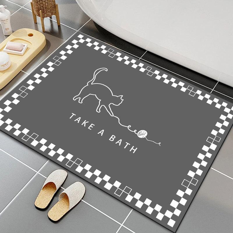 PVC Mat Bathroom Door Mat Absorbent Door Mat Bathroom Anti Slip Foot Mat Quick Drying Floor Mat