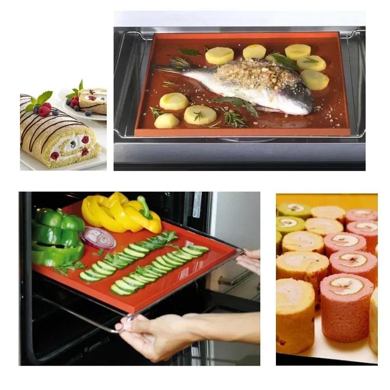 Multipurpose Silicone Baking Mat Swiss Roll Cake Maker Jelly Pizza Cookies Sheet Flexible Rolling Kitchen Bakeware Pastry Tools