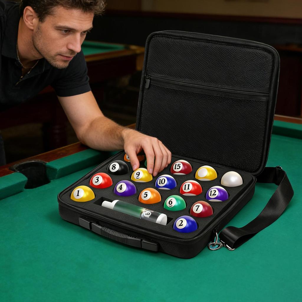 Billiard Ball Case Organizer With Shoulder Strap Padded Billiard Carrying Bags For Clubs Home Tournaments Travel Training