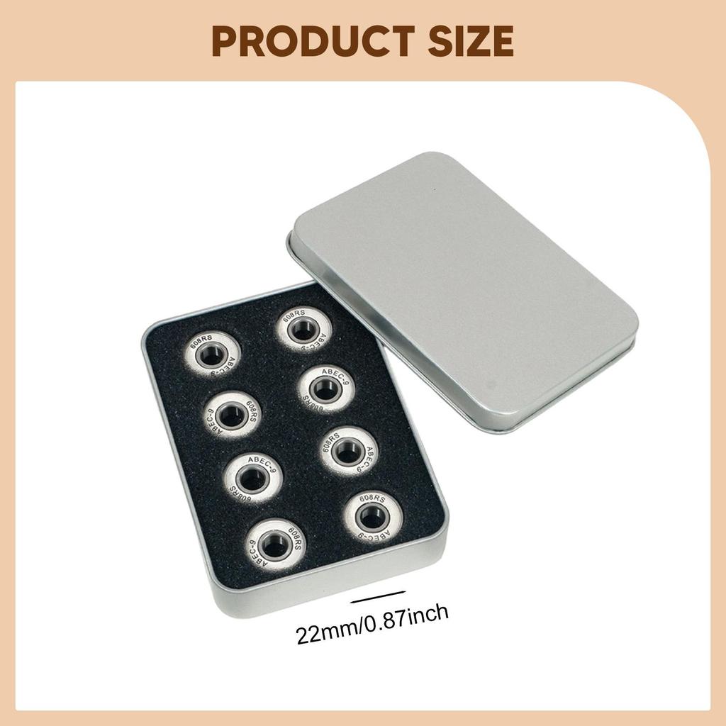 608RS9 Steel Skateboard Bearings, Highfunctional Replacement Parts for And Skating