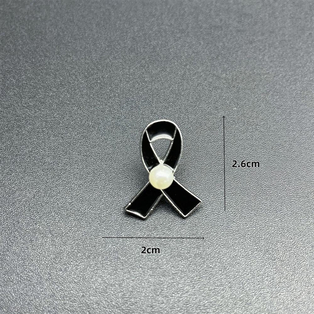 Portable Memorial Black Ribbon Brooch Souvenir Black Black Badge Pin Queen Mother Ribbon Bow Pin For Funerals and Mourning