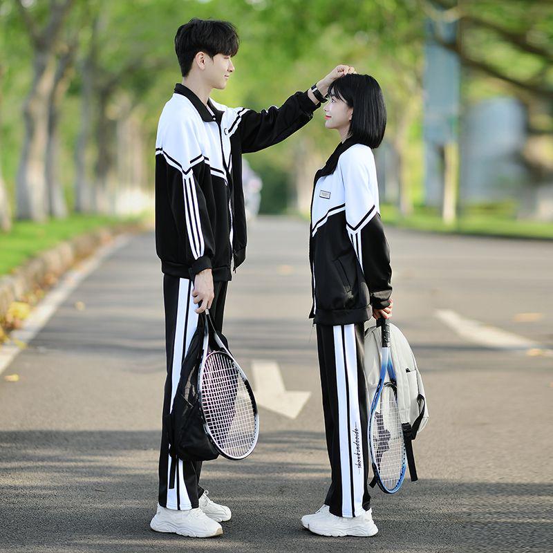 

Осенняя форма в корейском стиле, черно-белая: Комплект из трех предметов для спортивного дня старшеклассника 2XL